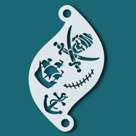 Superstar Face paint stencil PIRATE plus gratis vinger spons