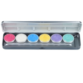 Superstar Aqua Face- and Bodypaint palette 6 PASTEL UNICORN colours