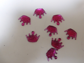 Roze kroontjes zakje met 10 stuks 2 cm