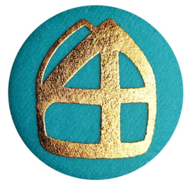 Sinterklaas Button met Mijter Blauw