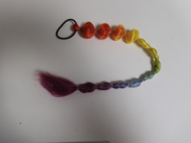 Bubble hair extensions rainbow one string