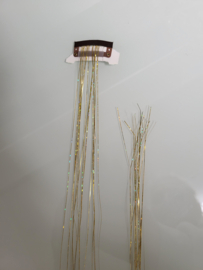 Hair Tinsel Goud met clip  1 stuk