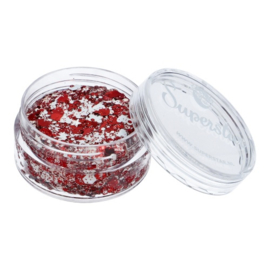 Superstar Chunky Glitter Cream  Red & White