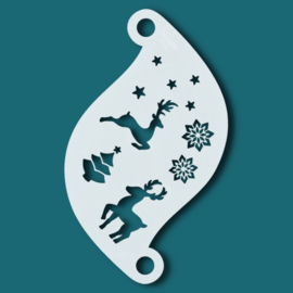 Superstar Face paint stencil WINTER WONDERLAND  plus gratis vinger spons