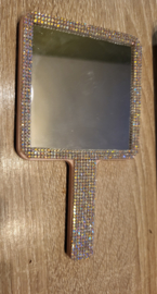 Spiegeltje met glitterrand 16 x 9 cm