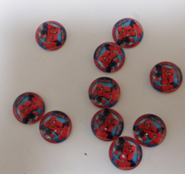 Spiderman rond 1 cm  zakje van 10 stuks