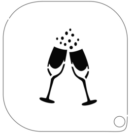 Grimas Schmink Sjabloon  29  Champagne  afmeting 7 x 7 cm