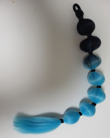 Bubble hair extensions zwart-Blauw
