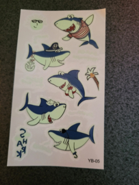 Water Tattoo Zeedieren-YB-05 Glow in the dark (black light nodig)