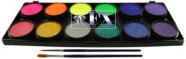 Diamond FX Palet 12 kleuren Neon/Metallic (12x10g) incl 2 penselen