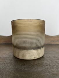 Theelichthouder beige taupe