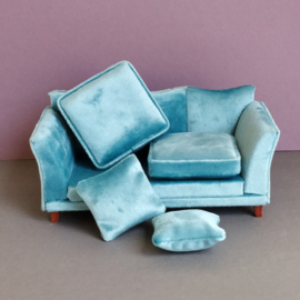 Teal Velvet Sofa