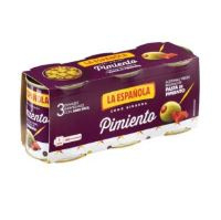 Spaanse Olijven met Pepers , La Española (pak van 3 blikjes 350 gram)