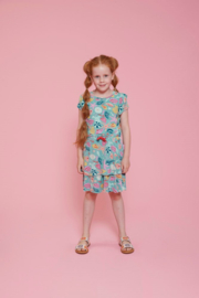 Jubel Jurk ruches AOP - Lazy Lagoon