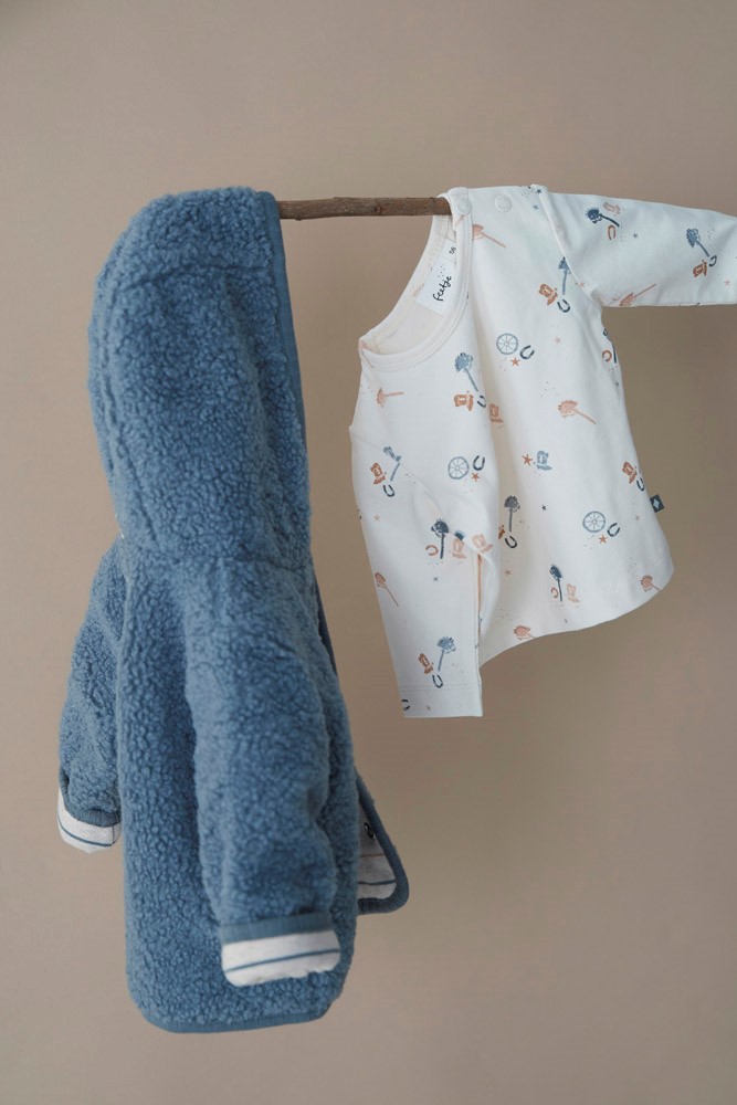 Feetje Bouclé omkeerbaar jasje met capuchon - Howdy