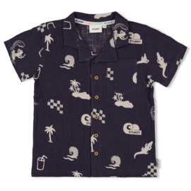 Sturdy Overhemd k/m AOP mousseline - Lagoon Legends