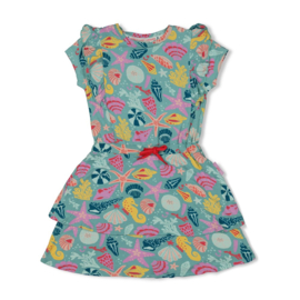 Jubel Jurk ruches AOP - Lazy Lagoon