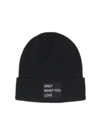 ONLY KONMADISON LOGO BEANIE zwart