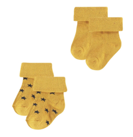 Noppies 2-pack sokken Levi Honey Yellow