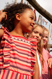 Jubel Jumpsuit streep seersucker - Salsa Sunset