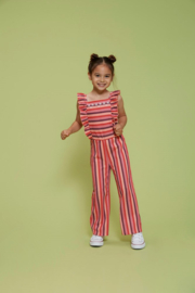 Jubel Jumpsuit streep seersucker - Salsa Sunset