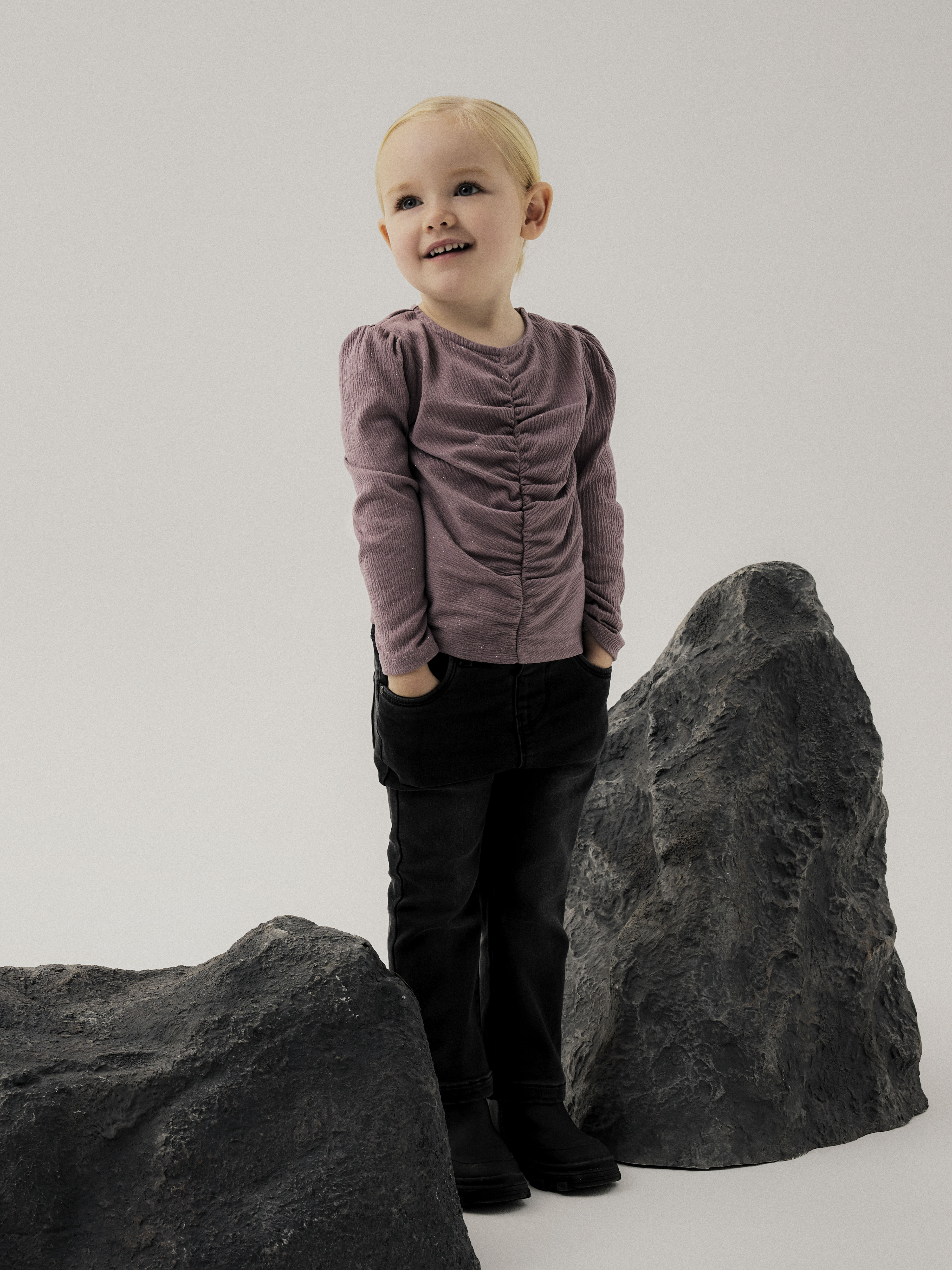 Name it NMFSALLI Flare Fleece Black Denim