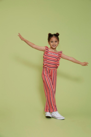 Jubel Jumpsuit streep seersucker - Salsa Sunset