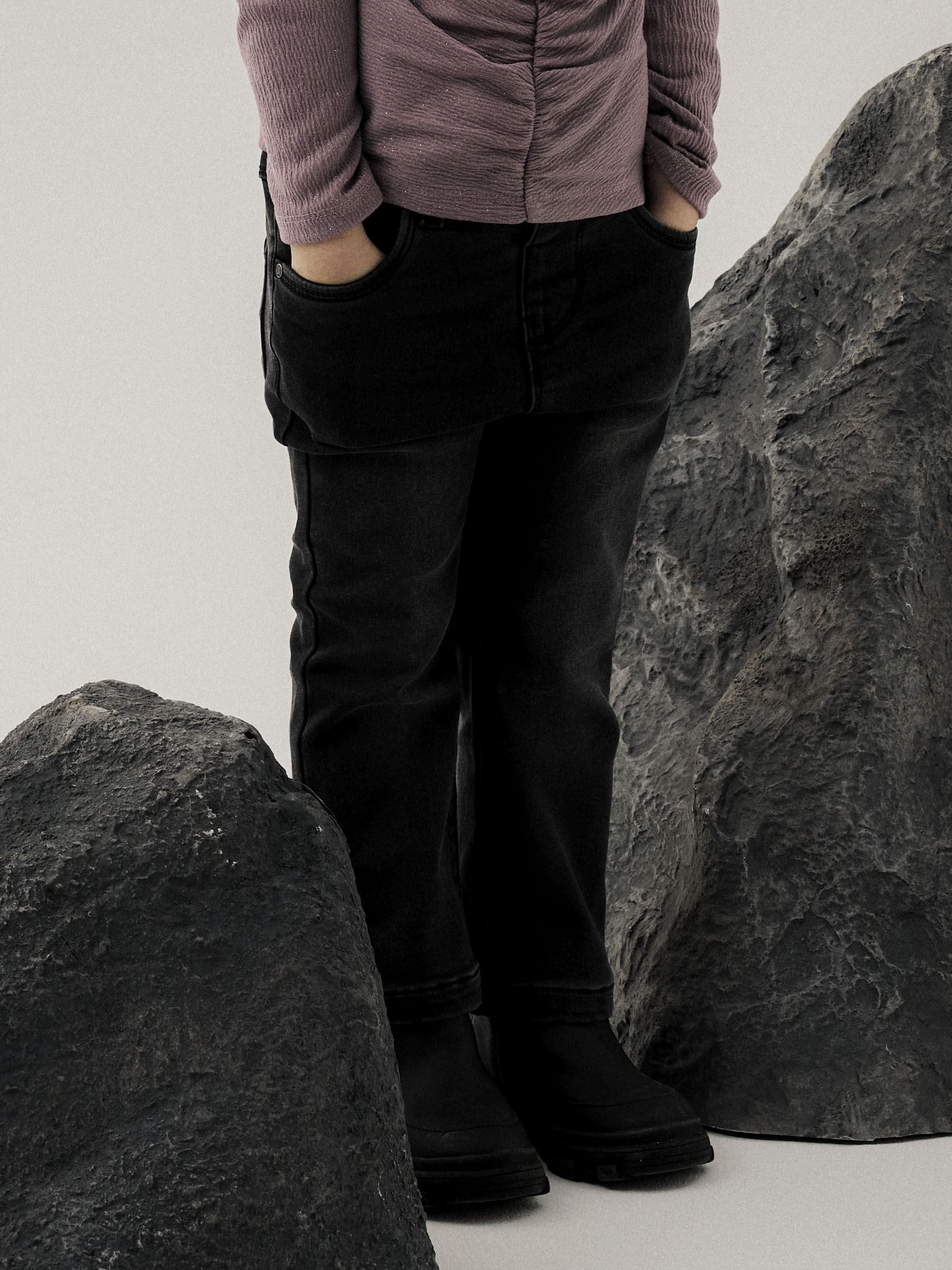 Name it NMFSALLI Flare Fleece Black Denim