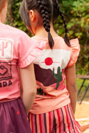 Jubel Short streep seersucker - Salsa Sunset