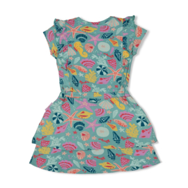 Jubel Jurk ruches AOP - Lazy Lagoon