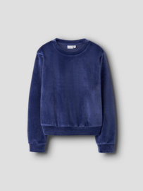Name it NKFVELOA VELVET SWEAT Blauw D38