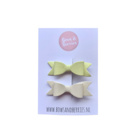 Haarstrikjes Bowie – Lemon/Light Yellow
