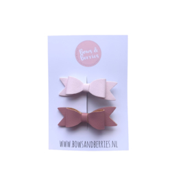 Haarstrikjes Bowie – Light Pink/Rasberry