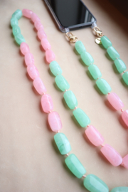 Phone chain - roze/groen
