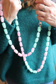 Phone chain - roze/groen