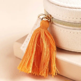 Mini ronde linnen sieraden doosje