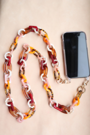 Phone chain - rood bruin