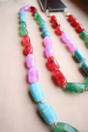 Phone chain rood/roze/groen