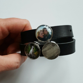 Leren armband Zwart