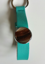 Leren sleutelhanger Turquoise