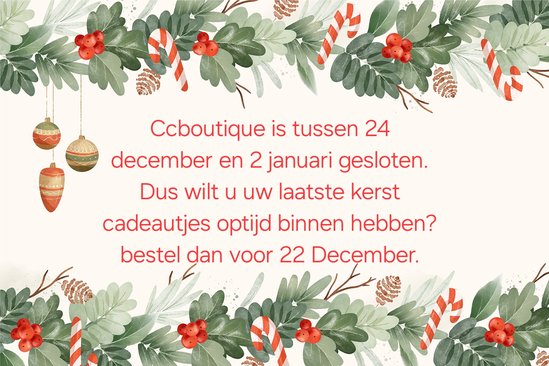 Kerst gesloten