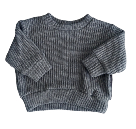 Big knit sweater grijs 50/56
