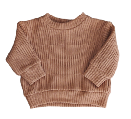 Big knit sweater coffee maat 74/80