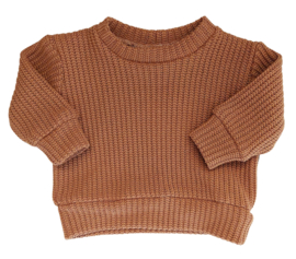 Big knit sweater coffee maat 86/92