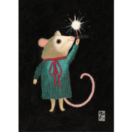 Postkaart A6 |  Christmas Rat | 5 stuks