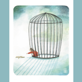 Originele Illustratie | Girl in Cage