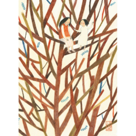 Postkaart A6 | Sisters in Tree | 5 stuks