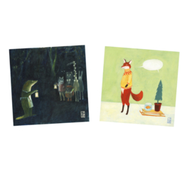 Postkaart Vierkant | Kerst Mix A | 2 x 2 stuks