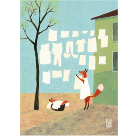 Postkaart A6 | Fox Baby Laundry Color | 1 stuk