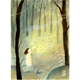 Postcard A6 | Christmas-Fireflies | 5 cards